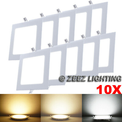 #ad 10X Natural White 15W 7quot; Square LED Recessed Ceiling Panel Down Light Bulb Lamp $70.36
