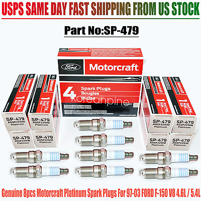 #ad Genuine 8PCS Motorcraft Platinum Spark Plugs For 97 03 FORD F 150 V8 4.6L 5.4L $22.00