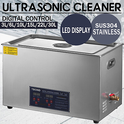 3 30L Ultrasonic Cleaner Cleaning Equipment Liter Industry Heated W Timer $169.80