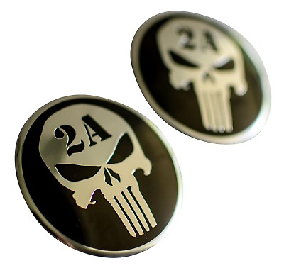 #ad #ad 3D Metal 2nd Amendment Punisher Decal Sticker Emblem NRA 2.5quot; DOME SHAPE $7.95