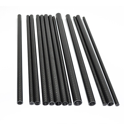 3K Carbon Fiber Tube OD 5mm 6mm 7mm 8mm 9mm 10mm x L500MM Roll Wrapped Pipe $15.59