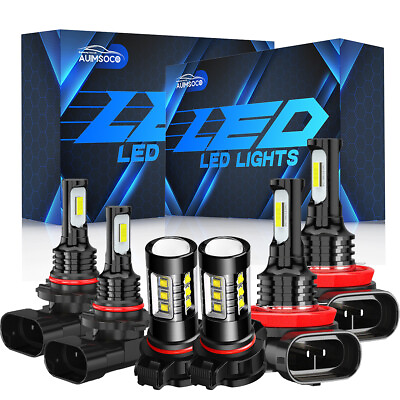 #ad For Silverado 1500 2500 HD 2007 2015 LED Headlight Fog Light 6*Bulbs Combo kit $37.99
