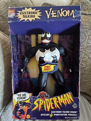 #ad Electronic Talking VENOM 15quot; figure 1994 Toy Biz Marvel vintage Working $24.50
