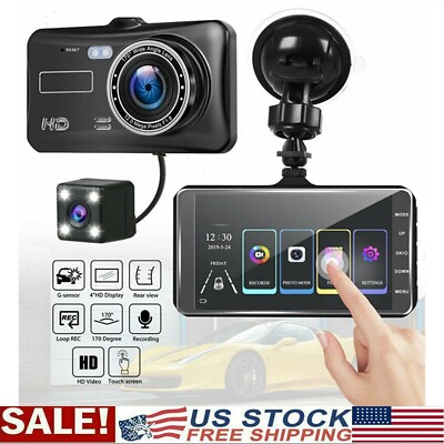 4quot; 1080P Touch Screen Dash Cam Dual Lens Car DVR Recorder Front and Rear Camera $19.99