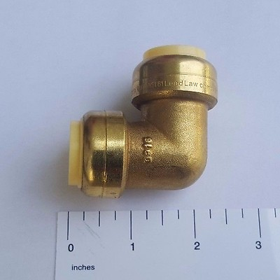 #ad 5 PIECES 3 4quot; X 3 4quot; PUSH FIT ELBOWS FITTING LEAD FREE BRASS $26.94