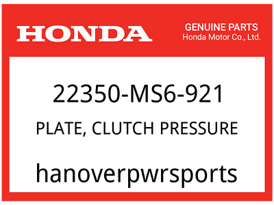 #ad Honda OEM Part 22350 MS6 921 PLATE CLUTCH PRESSURE $58.74