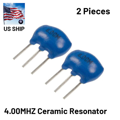 #ad 2PCS 4MHz 4.000MHz 3 Pins Ceramic Resonator Crystals Oscillator US Ship $5.22