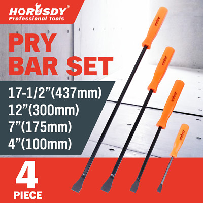 #ad 4pc Mechanics Pry Bar Set Neon Handle Heavy Duty 4quot; 7quot; 12quot; 17 1 2quot; New Tools $19.99