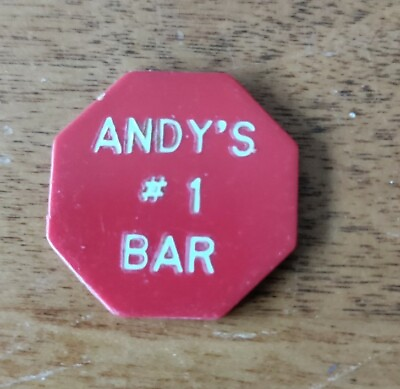 #ad Andy#x27;s #1 Bar Vintage Plastic Token Good for 10¢ in Trade Octagonal $3.75