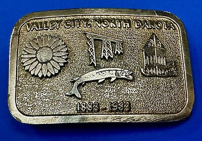 #ad Vintage 1983 Valley City City State Commemorative North Dakota belt buckle $17.50