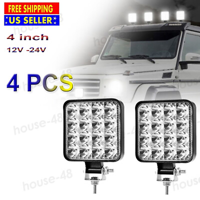 #ad 4pcs 4 inch 48W LED Work Lights SPOT FLOOD Light Bar Reverse Fog 4WD 12V 24V $25.06