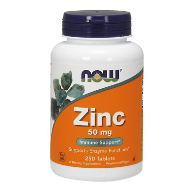 #ad NOW FOODS Zinc 50 mg 250 Tablets $13.50