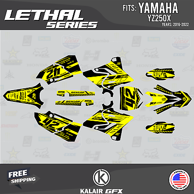 #ad Graphics Kit for Yamaha YZ250X 2016 2022 Lethal Yellow Shift $79.99