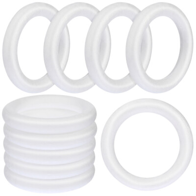 #ad 10 Pcs DIY Circular Ring Foam Circle Rings for Projects White Bubble $9.29