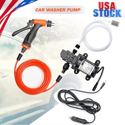 #ad 12V High Pressure Washer Gun Car Wash Foam Spray Short Wand w Water Pump 100W $37.99