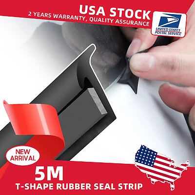 #ad Universal 15M t Type Car Door Edge Trim Rubber Seal Strip Anti dust Weatherstrip $21.49