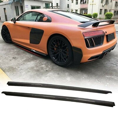 #ad #ad Carbon Fiber Car Side Skirts Extension Lips For Audi R8 Coupe $474.05