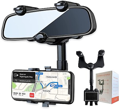 #ad EPN 360° Car Phone Holder Rotatable Retractable Rearview Mirror Mount Universal $7.38