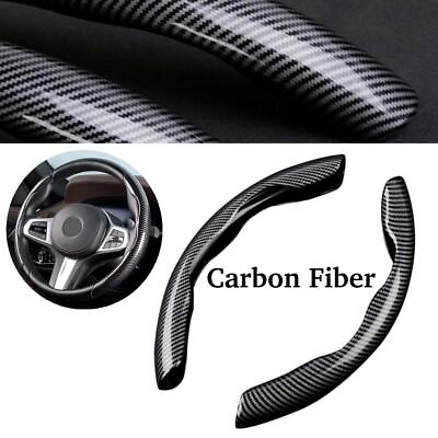 #ad #ad Car Steering Wheel Cover Carbon Fiber Non Slip Auto Accessories Protector Black $11.99