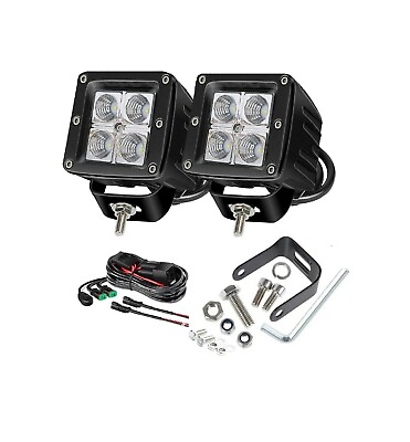 #ad Wiring Kit 2x 4quot; Cree LED Cube Work Light Pods Spot Flood Combo Reverse OffRoad $24.99