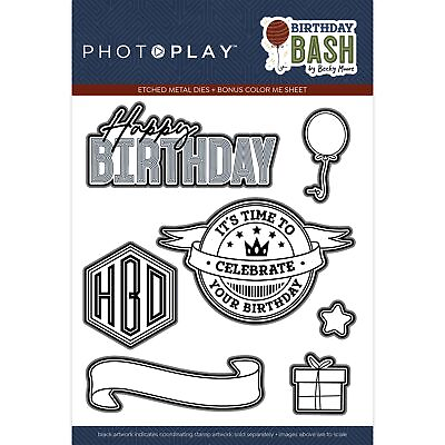 #ad PhotoPlay Etched Die Birthday Bash $16.33
