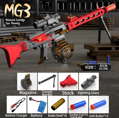 #ad MG3 Electric Outdoor Toy Gun Rifle Automatic Shooting Cartridge Soft Dart 2024 $75.00