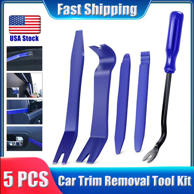 #ad 5Pcs Car Trim Removal Tool Set Hand Tools Pry Bar Panel Door Interior Clip Kit $3.89