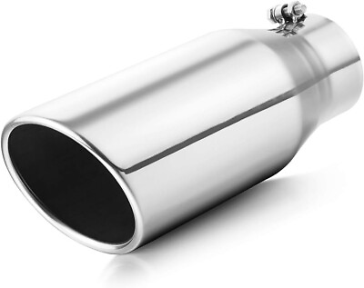 #ad Universal Exhaust Tip for Truck Car 4 Inch Inlet 6quot; Outlet 15quot; Long Bolt On $42.59