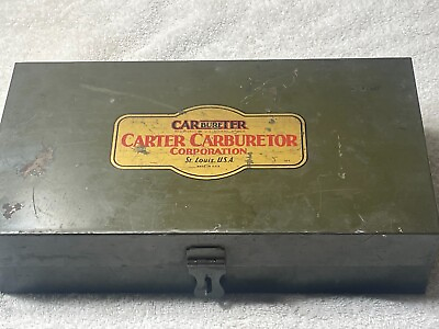 #ad Vintage Carter carburetor tool kit with vintage tools Metal box $260.00