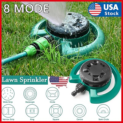 #ad 8 Mode Lawn Sprinklers Garden Sprinkler System Water Patio Yard Hose Irrigation $10.95