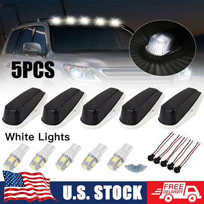 #ad Smoked Lens Cab Roof Marker Light Kit for Ford F150 White Light w 5x T10 Bulbs $29.99
