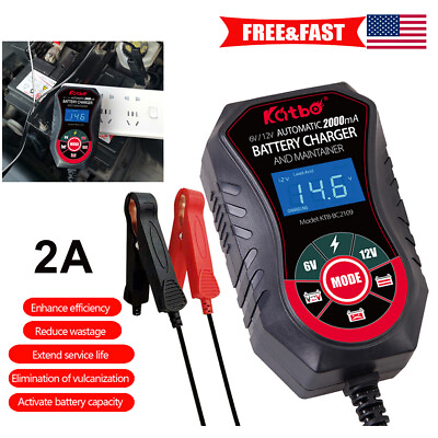 #ad Car Battery Charger 6V 12V 2A Smart Wet Dry Digital Automatic Charger US $25.64