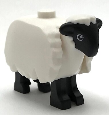 #ad Lego New White Sheep w Black Head and Legs Farm Animal $6.99