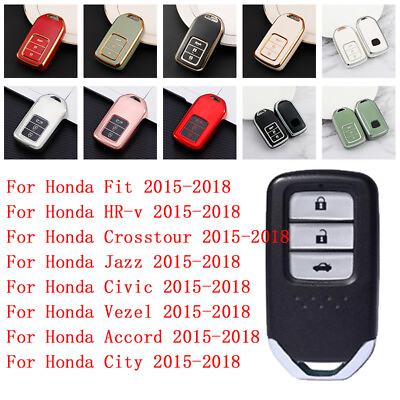 #ad TPU Remote Car Key Case Fob Cover For Honda Fits For Civic Vezel Accord 3 Button $10.82