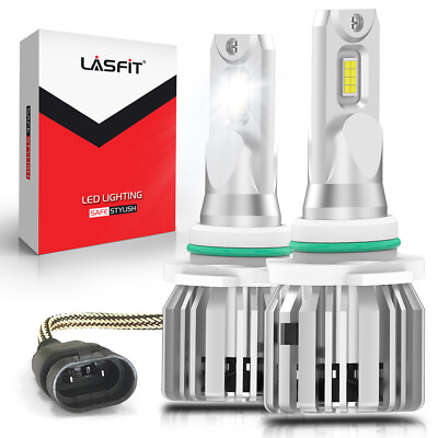 #ad Lasfit 9012 HIR2 LED Headlight Bulb Bright Replace Halogen 6000K White Plug Play $34.99