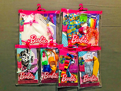 #ad Lot of 6 New Barbie Fashions Clothing Sets Fits Doll Size: 11.5 Inches $32.99