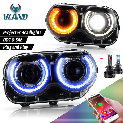 #ad VLAND LEDamp;RGB Headlights For Dodge Challenger SE R T 2015 2020LED Bulbs Kits $395.99