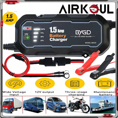 12 Volt Car Battery Charger Maintainer Automatic Float Trickle Upgraded New $17.73