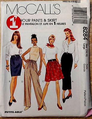 #ad McCall#x27;s 8284 One Hour Slim or Six Gore Skirt amp; Pants Size 16 18 UNCUT Pattern $4.95