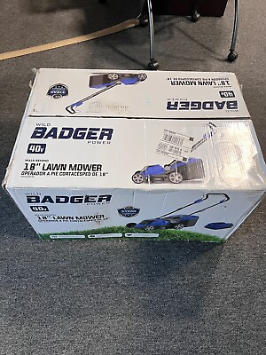 #ad Wild Badger 40V 18 in Cordless Push Lawn Mower BatteryCharger $100.00