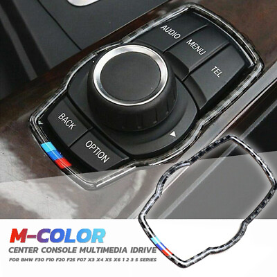 M Color Carbon Multimedia iDrive Knob Cover For BMW 1 2 3 5 Series X3 X4 X5 X6 $17.49