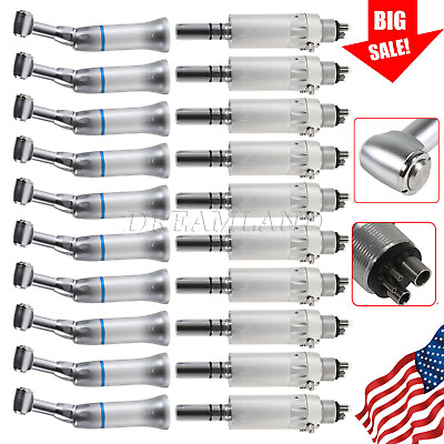 #ad 1 10* Dental Slow Speed Handpiece Contra Angle Push type Air Motor 4H FOR NSK $16.99