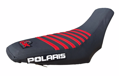 #ad Polaris Predator 500 seat cover 2003 2004 2005 2006 2007 Black Red Ribs $62.00