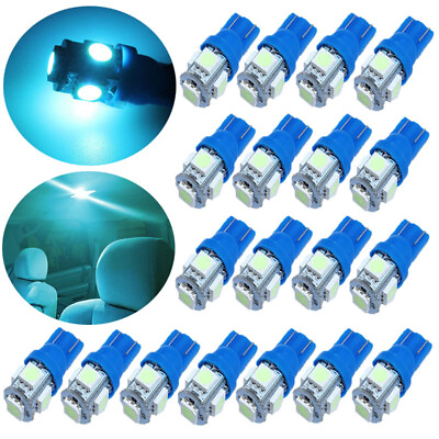 #ad 50x T10 5SMD 194 2825 168 LED Ice Blue Wedge Interior Light Dome Map Trunk Bulbs $12.85
