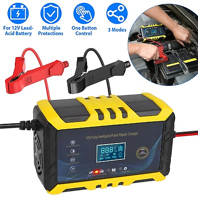#ad #ad Car Battery Charger 12V 6A Smart Automatic Pulse Repair Battery Charger for SUV $23.77