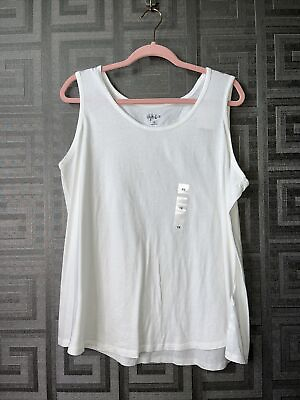 #ad Style amp; Co Bright White Tank Top 1X $7.00