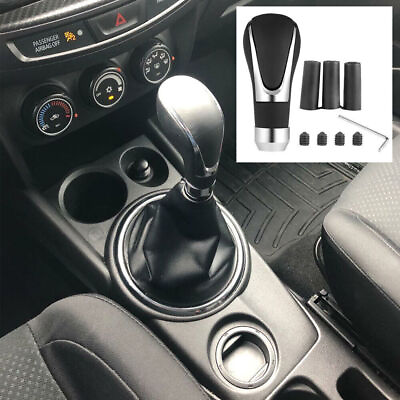 #ad US Automatic Car Leather Stick Shift Knobs Gear Shifter Handle Universal Black $13.29