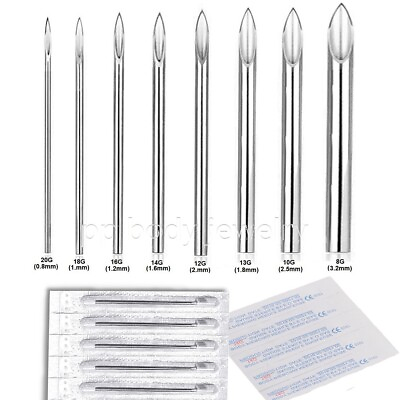#ad 2pcs. Pre Sterile Disposable Piercing Straight Needles Body Piercing Supplies $3.62