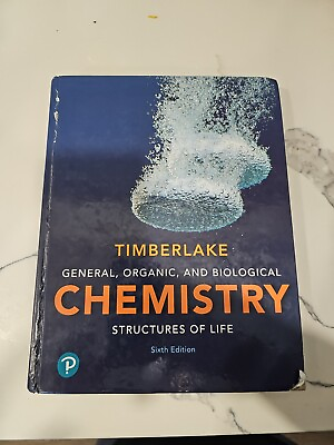 #ad Used Hard Cover Book TIMBERLAKE general Organicand Biological CHEMISTRY 6TH $75.00