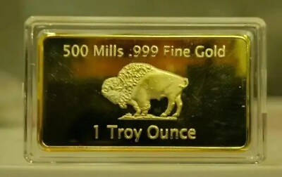 #ad 1 OZ 500MILLS GOLD BUFFALO BULLION BARS .999 FINE GOLD $16.00